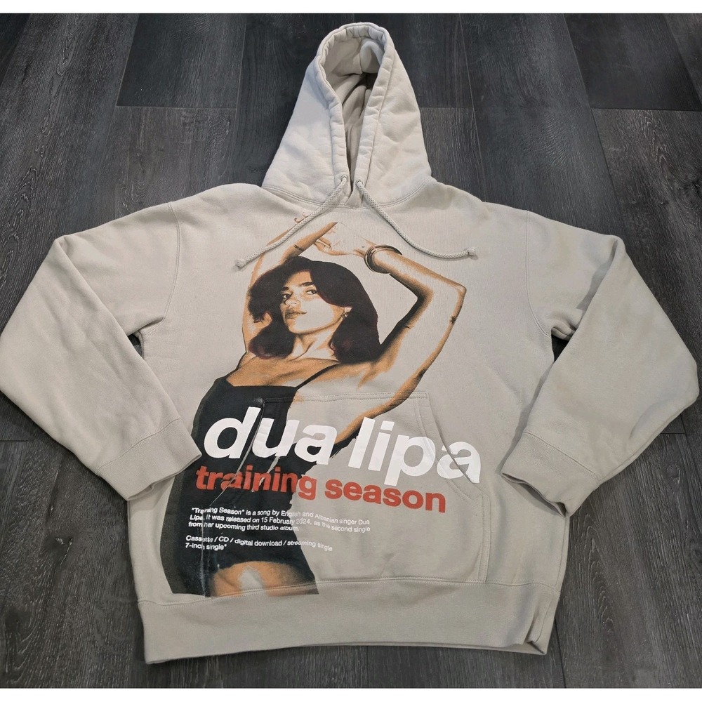 Dua Lipa Training Season Hoodie Sweater Adult M Tan Radical Optimism
